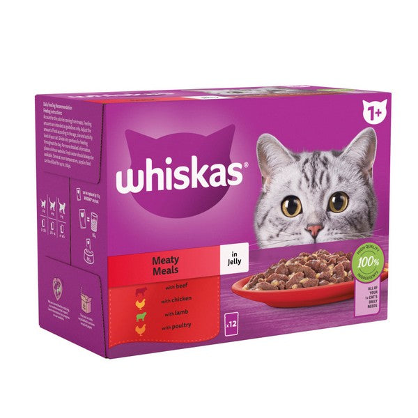 WHISKAS 1+ Cat Pouches in Jelly - Multiple Flavours