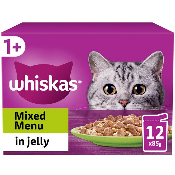 WHISKAS 1+ Cat Pouches in Jelly - Multiple Flavours