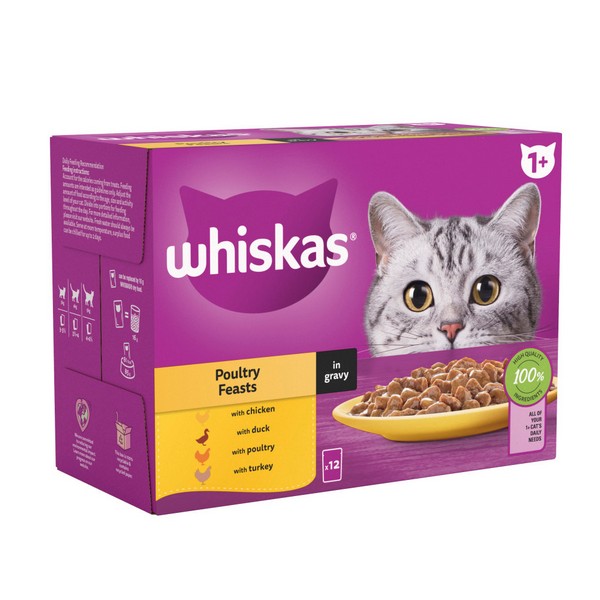 WHISKAS 1+ Cat Pouches in Gravy