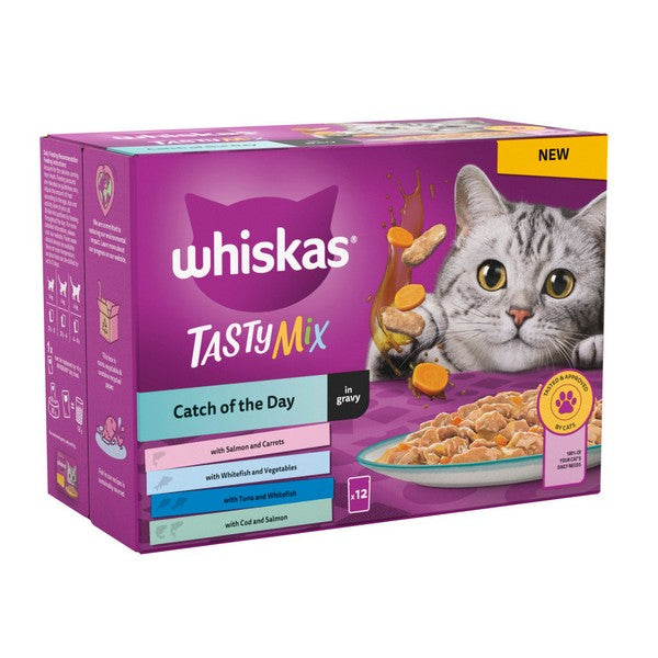 WHISKAS 1+ Cat Pouches Tasty Mix Collection in Gravy