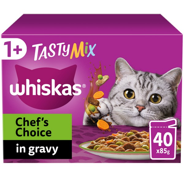 WHISKAS 1+ Cat Pouches Tasty Mix Collection in Gravy