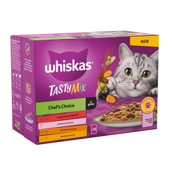 WHISKAS 1+ Cat Pouches Tasty Mix Collection in Gravy