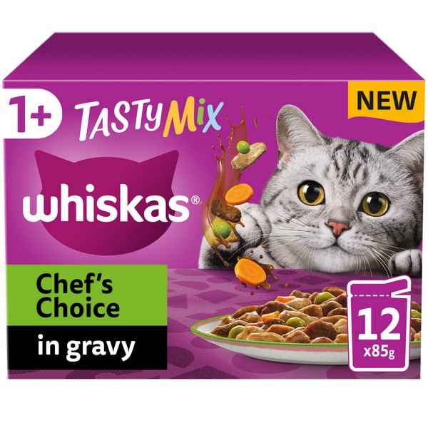 WHISKAS 1+ Cat Pouches Tasty Mix Collection in Gravy