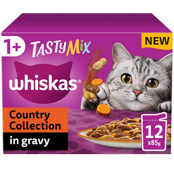 WHISKAS 1+ Cat Pouches Tasty Mix Collection in Gravy