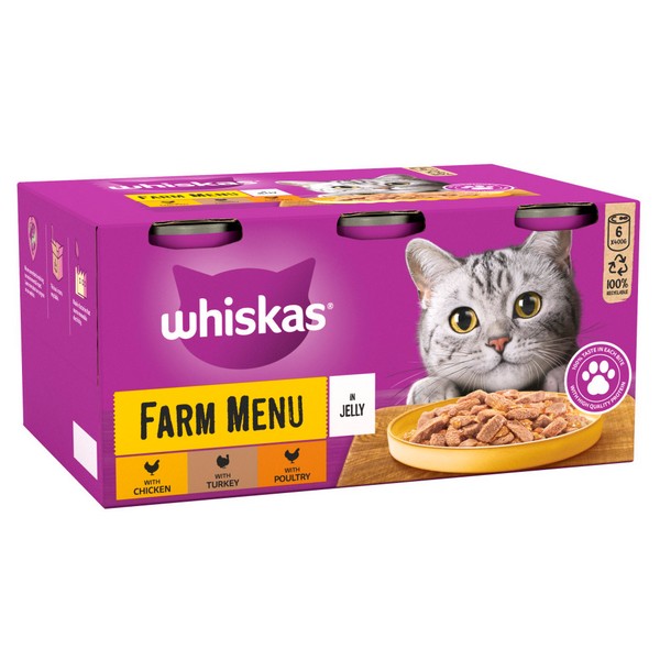 WHISKAS 1+ Cat Tins in Jelly 6x400g