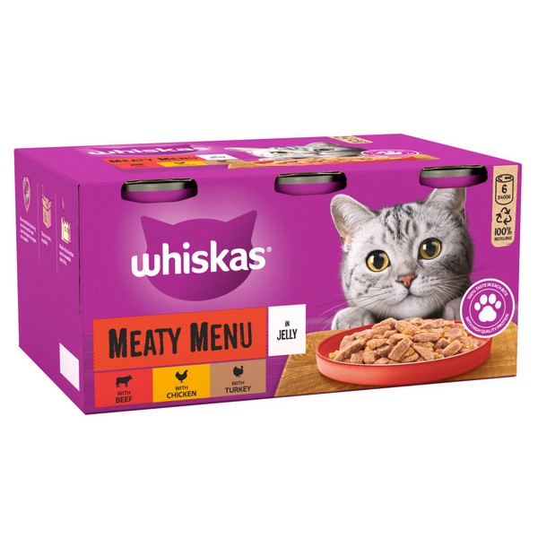 WHISKAS 1+ Cat Tins in Jelly 6x400g