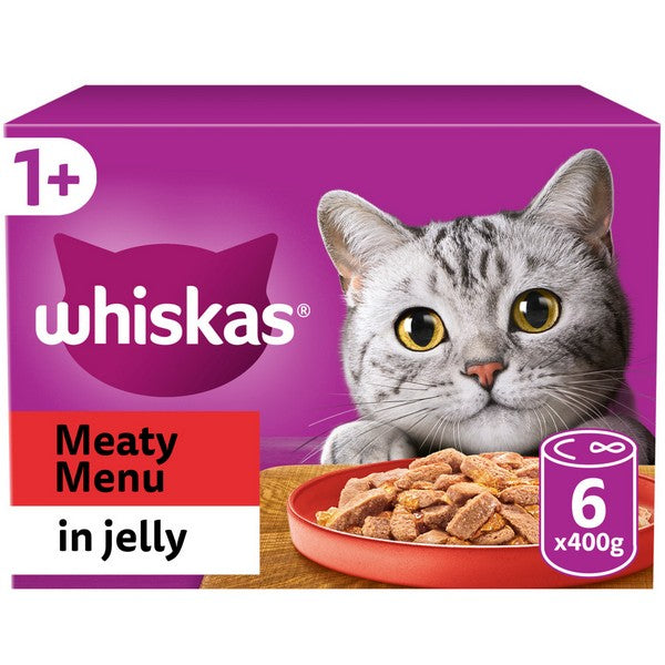 WHISKAS 1+ Cat Tins in Jelly 6x400g