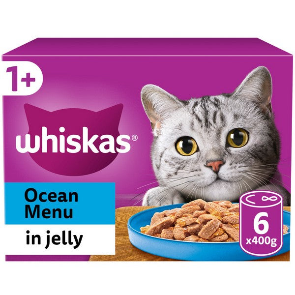 WHISKAS 1+ Cat Tins in Jelly 6x400g