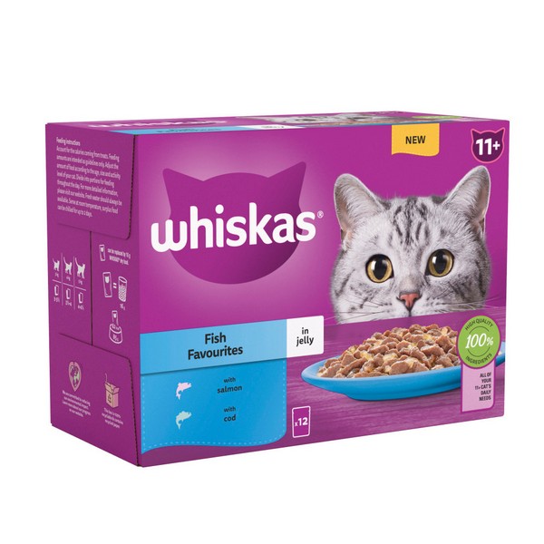 WHISKAS 11+ Cat Pouches in Jelly 12x85g