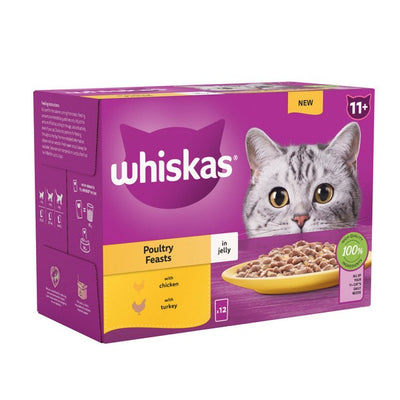 WHISKAS 11+ Cat Pouches in Jelly 12x85g