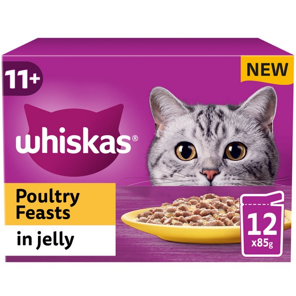 WHISKAS 11+ Cat Pouches in Jelly 12x85g