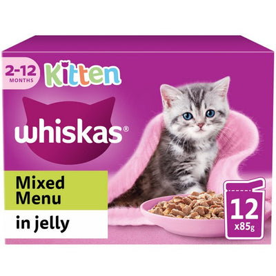 WHISKAS 2-12mths Mixed Menu Cat Pouches in Jelly