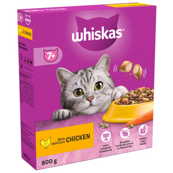 Whiskas 7+ Complete Adult Cat Dry Food with Chicken