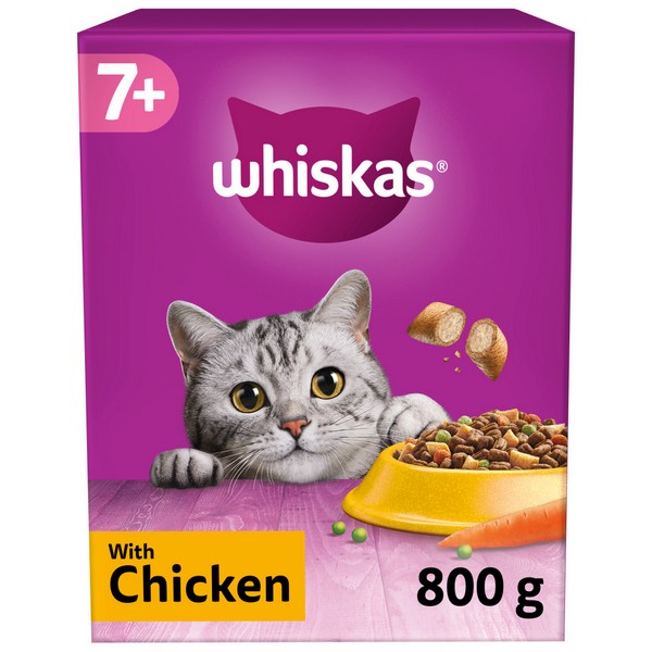 Whiskas 7+ Complete Adult Cat Dry Food with Chicken