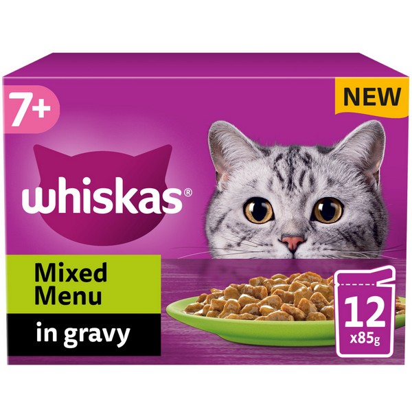 WHISKAS 7+ Cat Pouches in Gravy 12x85g