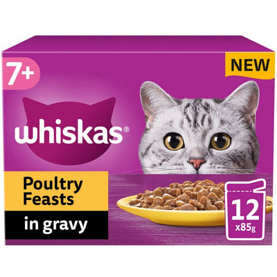 WHISKAS 7+ Cat Pouches in Gravy 12x85g