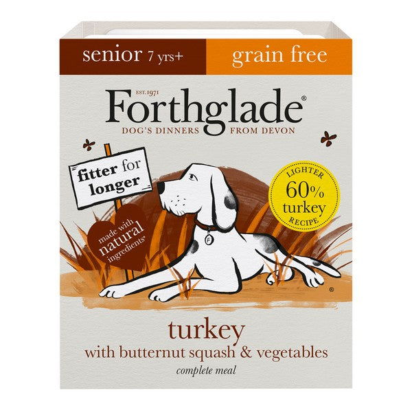 Forthglade Grain Free Turkey, Butternut Squash & Vegetables Complete Senior Wet Dog Food 395g