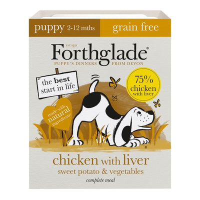 Forthglade Grain Free Chicken with Liver & Vegetables Complete Puppy Wet Dog Food 395g