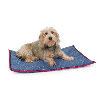 House of Paws Navy bee water resistant oval mat Small 80x60x12cm