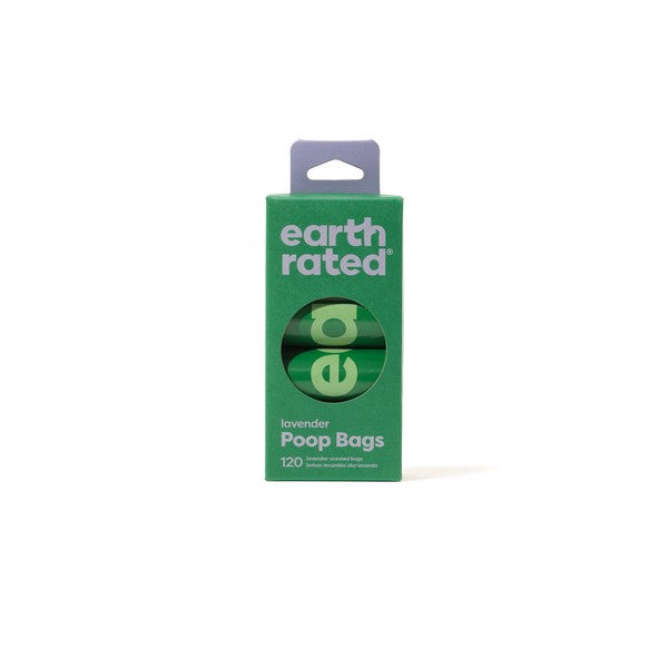 Earth Rated Poop Bags 120 Bags on 8 Refill Rolls Lavender Scented