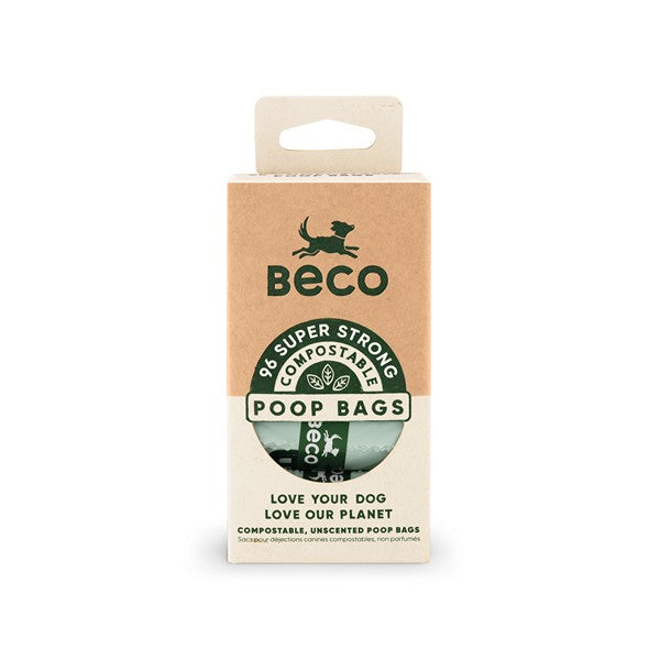 Beco Compostable Poop Bags Unscented, 96 Pack