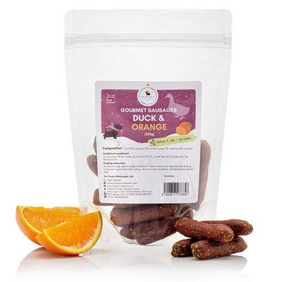 Pet Treats Wholesale Gourmet Duck & Orange Sausage 250g