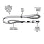 Twiggy Tags Adventure Lead with Close Control Handle Aurora 1.5m