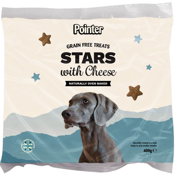 Pointer Grain Free Cheese Stars 400g