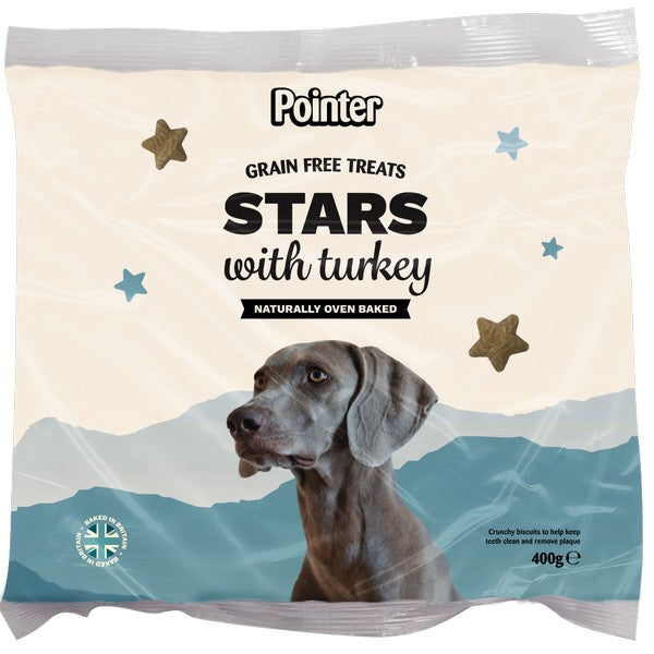 Pointer Grain Free Turkey Stars 400g