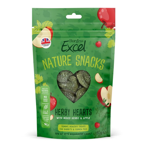 Burgess Excel Herby hearts snacks 60g