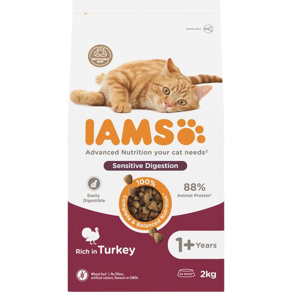 Iams for Cat Adult Sensitive Digestion (Turkey) 2kg