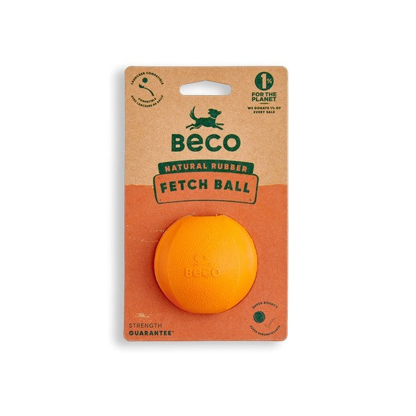 Beco Natural Rubber Fetch Ball Orange