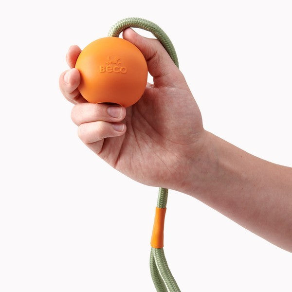 Beco Natural Rubber Slinger Toy for Fetch Orange