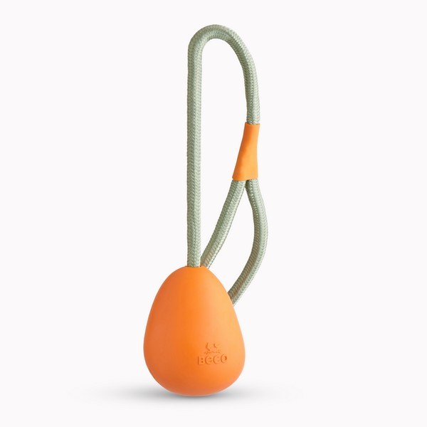 Beco Natural Rubber Pebble Slinger Toy for Fetch Orange