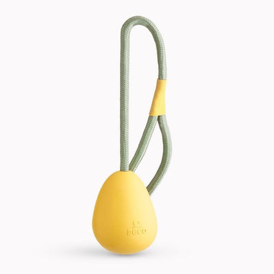 Beco Natural Rubber Pebble Slinger Toy for Fetch Yellow