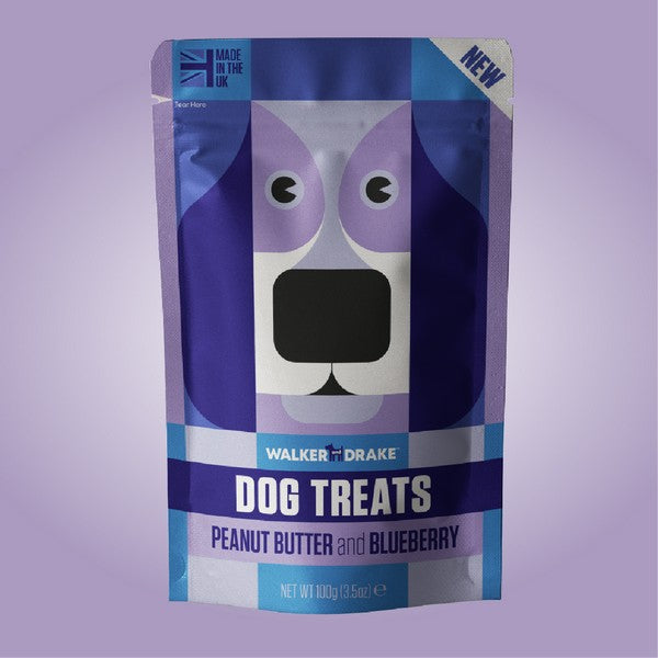 Walker and Drake - Peanut Butter & Blueberry, 100g Dog Treats