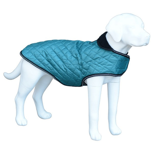 Henry Wag Teal Quilted Dog Jacket Extra Small 35cm