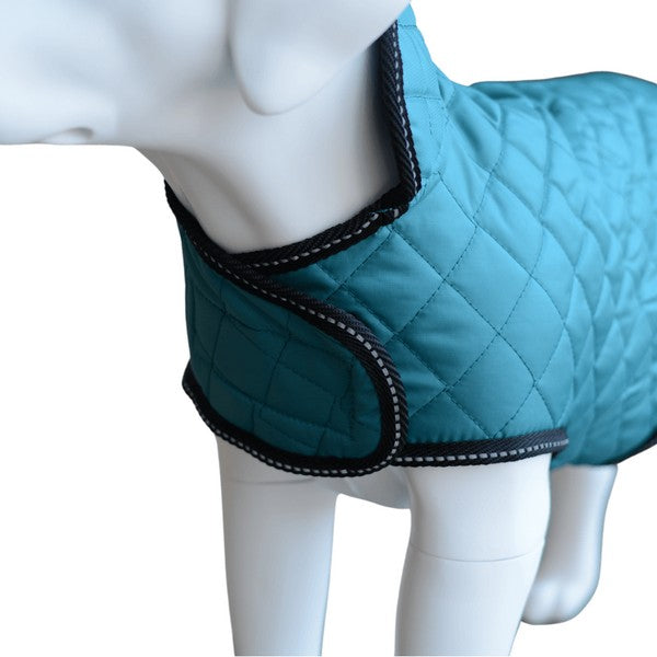 Henry Wag Teal Quilted Dog Jacket Extra Small 35cm