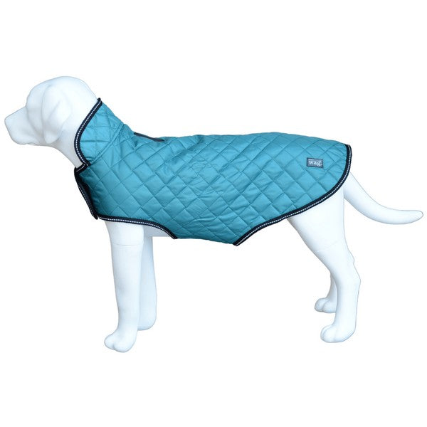 Henry Wag Teal Quilted Dog Jacket Small 40cm