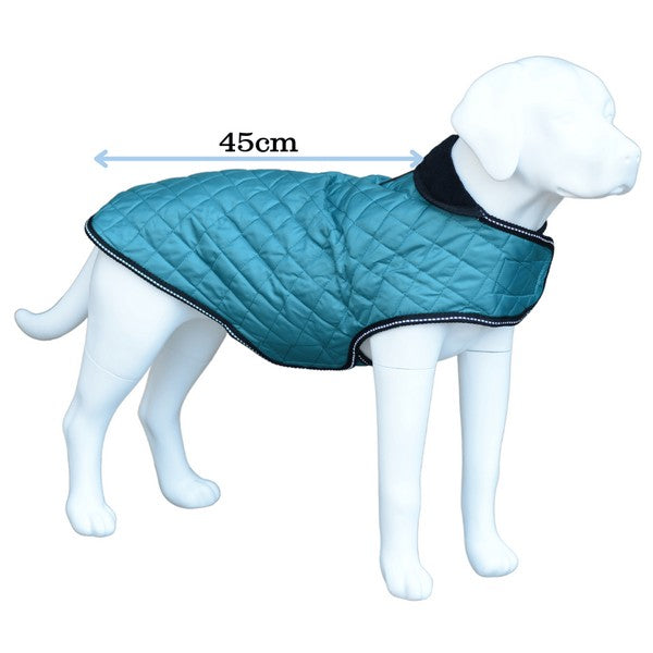 Henry Wag Teal Quilted Dog Jacket Medium 45cm