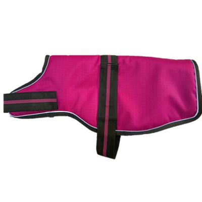 Animate Dachshund Padded Raspberry Dog Coat with adjustable belly strap 15Inch