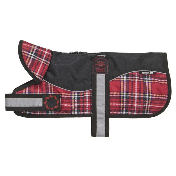 Animate Reflective Black/Red Tartan Padded Harness Coat 66cm