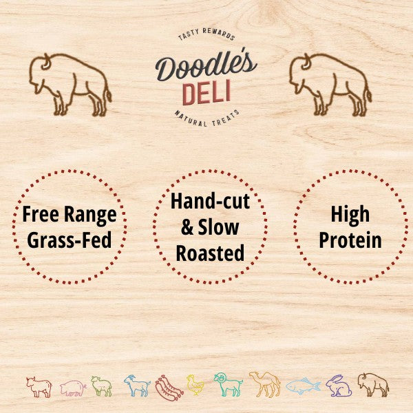 Doodles Deli Air Dried Water Buffalo Bully Tail with steak 15cm 1kg