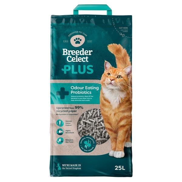 Breeder Celect PLUS Probiotic Paper Cat Litter 25L