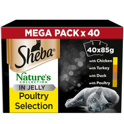 Sheba Natures Collection Cat Pouches Poultry Collection in Jelly 40x85g pack