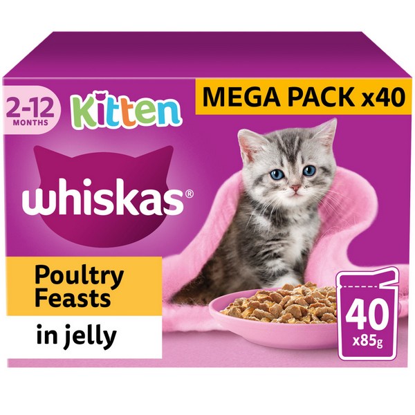 WHISKAS 2-12mths Mixed Menu Cat Pouches in Jelly