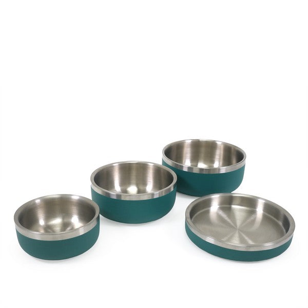 Rosewood Double Wall Stainless Steel Bowl 350ml Teal