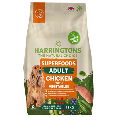 Harringtons Adult Grain Free with Superfoods Dry Dog Food, Chicken 12kg