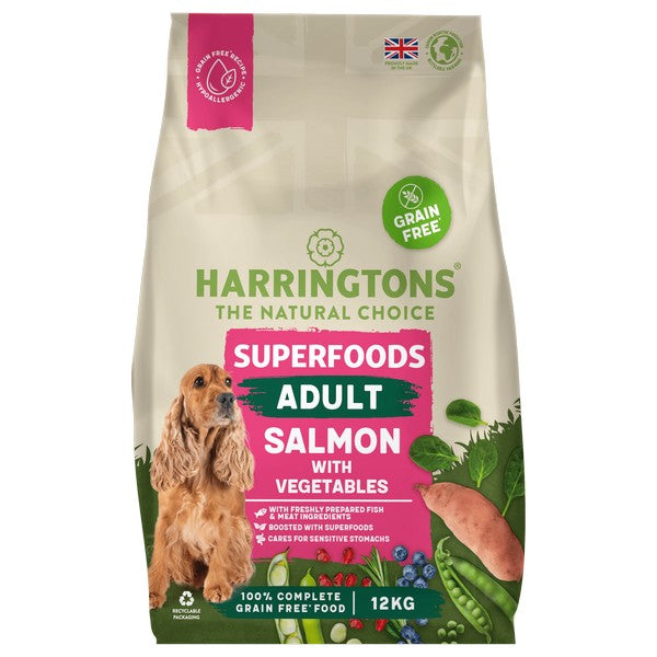 Harringtons Adult Grain Free with Superfoods Dry Dog Food, Salmon 12kg