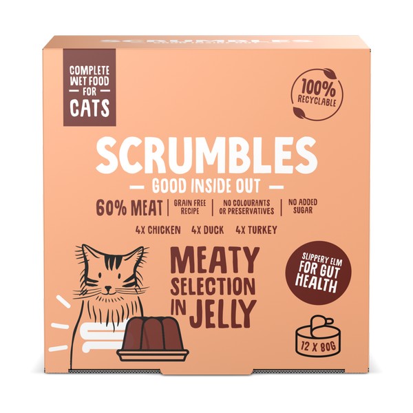 Scrumbles Wet Cat Jelly - 12 x 80g